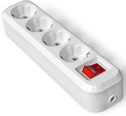 Колодка удлинителя с заземлением с выключателем UNIVersal 4-м 16А 3500Вт белый картинка 